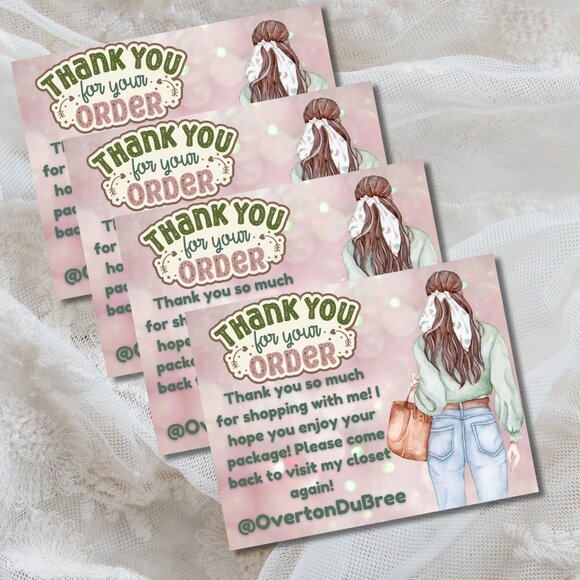 'Sweet Shopper' Feminine Energy Theme Personalized to You Thank You Card - Picture 2 of 10